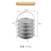 Estante de almacenamiento redondo de acero inoxidable estilo coreano para platos, estante para platos de acompañamiento para hot pot y barbacoa, estante de múltiples capas para platos de postre y bocadillos