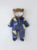 Ropa de bebé transfronteriza, pijamas gruesos con forro polar de otoño e invierno, mamelucos para recién nacidos, trajes para gatear, mamelucos