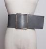 Cinturón de mezclilla con hebilla cuadrada para mujer, de cuero, simple, combinable con todo, ancho, estilo coreano, universal para estudiantes, moda, moderno, cinturón para pantalones