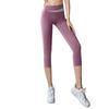 Calças Capri de Correspondência de Cor Pêssego Transfronteiriça Cintura Alta Emagrecimento Quadril Sem Linha de Embaraço Respirável Esportes Fitness Yoga Calças para Mulheres