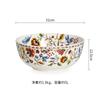Estilo europeu e americano Tigela de sopa pintada tigela grande Household Underglaze Cor Fruit Bowl Distinto 12 polegadas Salad Bowl Estilo Pastoral