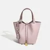 Bolso de Mano para Mujer Piel de Vaca de Primera Capa Cesta de Verduras 2025 Popular Bolso Cubo Pequeño Bolso de Mano Bolso de Mano de Gran Capacidad