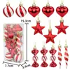 Dragón Tigre Transfronterizo 4cm 13 Piezas Set Colgante Árbol de Navidad Traje de Caja de Regalo Estrella de Cinco Puntas Caramelo Colgante Decoración Navideña