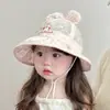 Sombrero de Sol para Niñas Primavera Verano Estilo Coreano Tulipán Niñas Ala Ancha Protección Solar Sombrero de Pescador Sombrero de Sol Niñas Pequeñas