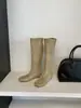 Botas Longas Redondas Retrô com Cano Reto 2026 Inverno Europeu e Americano Salto Escondido Botas Martin Botas Longas Preto Café Cáqui