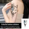 Tatuagem adesiva de lobo totem item quente cruzado à prova d'água de longa duração mitologia nórdica estilo geométrico braço perna de homens e mulheres