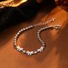 SHIAI Nova Pulseira de Prata 990 em Forma de Laço Pequena Fresca Versátil Essencial para o Dia a Dia e para Ir ao Trabalho Nicho Ins