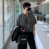 2025 Bishe Camiseta de cuello redondo para hombre Verano Suelta Estilo coreano Moda Hombro Manga media Negro Marca de moda Manga corta alta calidad