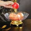 Plato de Bocadillos de Lujo Ligero para Hotel de Plástico PET Transparente Phnom Penh Caracol Texturizado Plato de Frutas Plato Redondo Alto para Bocadillos