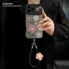 Lanyard de flores pintura al óleo adecuado para funda de teléfono Apple 18pm iphone17 ventana grande 16 silicona 14 retro 15 femenino