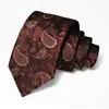 Gravata Masculina Logotipo Personalizado Gravata Paisley Vermelha Casamento Noivo Gravata de Alta Qualidade Amarrada à Mão para Homens
