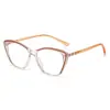 Gafas Fotocromáticas Anti-Luz Azul Populares al por Mayor Cross-Mirror Montura de Gafas de Moda de Gama Alta Ojo de Gato Planas Gafas de Sol