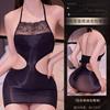 Ropa interior sexy Gui Yun deseo puro cintura ahuecada banda para el vientre de encaje falda de cadera grasosa calcetines conjoined de aceite de caballo seductores