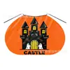 Capa Naranja de Halloween Hecha a Medida de Fábrica con Estampado de Fantasma y Calavera para Niños, Capa Original con Cordón para Niñas