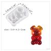 Molde de oso semi-tridimensional de epoxi de cristal para bricolaje, molde de silicona con colgante de oso, conejo y ratón tridimensional