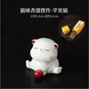 Gatinho de Porcelana Branca Porta Incenso para Interior Aromaterapia para Casa Ornamentos Animal de Estimação de Chá Acessórios para Cerimônia do Chá Cerâmica Fofa e Requintada para Brincar com Chá