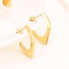 Pendientes de moda con forma de U, chapados en acero de titanio y oro real de 18 quilates, con temperamento versátil, de acero inoxidable, minimalistas con forma de V.
