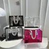 Mochila Transparente de Gran Capacidad Versión Coreana para Mujer 2025 Nuevo Bolso de Hombro Único Bolso Tote de Gelatina de PVC para Mujer