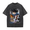DB Anime Diseño Gráfico Algodón Camiseta Vieja de Manga Corta Marca de Moda Casual Holgada Dragon Ball Secundaria