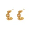 Pendientes de Botón Exquisitos Estilo Coreano Versátiles Moda para el Día a Día Zirconia de Lujo Ligero de Alta Gama Flor Pendientes de Botón Personalidad de Nicho Pendientes Sencillos para Mujer