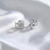 Ear Cuff Estrela e Lua Romântico com Zircônia Sem Perfuração, Presente de Aniversário para Melhor Amiga, Clipe de Orelha Dupla Camada Estrela e Lua