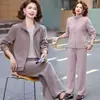 Ropa para Madre Primavera Otoño Ropa Elegante Tallas Grandes Conjunto de Dos Piezas 2026 Holgado Moda Casual Rejuvenecedor Versátil Conjunto Deportivo