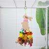 Columpio de Juguete para Loros para Masticar, Adecuado para Periquitos, Agapornis, Cacatúas, con Diseños de Carambola, Piñas y Bola de Ratán, Accesorio Colgante para Jaula de Pájaros