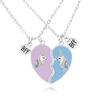 Collar de unicornio de moda estilo coreano amor de 2 personas costura buen amigo estudiante lindo decorativo cadena clavícula femenina