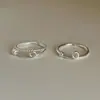 Anillo de Cruz Nudada Estilo Minimalista de Plata de Ley S925 para Mujer, Ajustable, Anillo de Dedo Índice Moderno y Versátil Venta al por Mayor