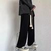 Calça Reta Waffle Primavera 2022 Masculina Estilo Hong Kong Solta de Perna Larga Preguiçosa Caimento Casual Uma Geração de Cabelo
