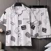 Pijama de Verano Fino de Manga Corta para Hombre, Cárdigan, Diseño de Dibujos Animados Tallas Grandes, Conjunto Casual de Ropa de Casa Juvenil para Hombre