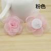 Flor quemada de 5 cm rizado accesorios para el cabello DIY tocado material de flor hilo rizado horneado Camelia mitad