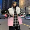 Chaleco de Algodón con Cuello Alto de Color Degradado para Hombres y Mujeres Marca de Moda Americana Chaleco Casual de Algodón sin Mangas Chaqueta Gruesa Cálida para la Cintura