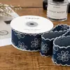 Cinta de Mezclilla Estampada con Borde de Gancho de 4 cm, Cinta de Mezclilla con Borde de Media Luna de 2.5 cm, Accesorios para el Cabello, Accesorios de Moño Hechos a Mano