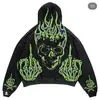 Moletom com Capuz Estilo Gótico Estampa 3D Masculino Moda de Rua Hip Hop Harajuku Solto Casual Esportivo Jaqueta Masculina