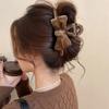 Pinza para el cabello de felpa de invierno con lazo Retro Elegante para la parte posterior de la cabeza Pinza de tiburón Estilo coreano Ins Accesorios para el cabello de agarre de alta gama