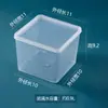 Caixa de Armazenamento Quadrada Preta e Branca Plástico Porta-Temperos Sem Moldura Material Revestimento de Armário Quadrado Com ou Sem Tampa Transparente