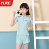 Traje de baño para niñas, Niños medianos y grandes 2025 Nuevo de manga larga con pantalones, Dividido, Niña estudiante de secundaria, Traje de baño para aguas termales