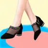 Nuevos zapatos de malla para mujer con tacón grueso, sandalias transpirables, tallas grandes 35-414243 yardas