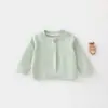 Blusas de Algodão Puro para Bebês - Primavera e Outono, Camisetas de Manga Longa para Meninos e Meninas, Blusas Básicas de Cor Pura, Roupas de Outono, Moletons, Roupas Infantis