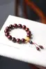 Madera de Palisandro Rosa de Hoja Pequeña India Material Viejo DIY Perla Roja del Sur 15mm Diseño Círculo Único Pulsera de Cuentas Budistas para Hombre y Mujer Venta al por Mayor