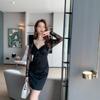 Amazon Transfronterizo Primavera 2026 Ropa para Mujer Vestido Sexy Femenino con Encaje Empalmado Ajustado al Cuerpo que Resalta la Cadera 4196