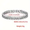 Pulsera Transfronteriza de Acero de Titanio para Hombres, Pulido Cuadrangular Doble Tejido Simple Cadena Cubana de Acero Inoxidable Hip-Hop, Accesorios de Alta Gama para Mujeres
