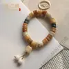 Pulsera Premium de Raíz de Bodhi Natural para Hombres y Mujeres, Pulsera de Semillas de Bodhi Estilo Vintage con Cuentas Suaves de Buda