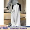 Pantalones deportivos de estilo americano con bordado pesado y dobladillo curvo para hombre, marca de moda, pantalones deportivos holgados de pierna ancha, pantalones casuales