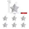 Novas Decorações de Natal Estrela Estéreo Enfeites Penduráveis para Árvore de Natal Pequeno Pingente de Natal Estrela de Cinco Pontas Rosa com Glitter