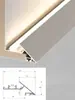 Perfil de Cierre de Pared con Bisel de 45 Grados, Delgado como el Ala de una Cigarra, Canaleta de Luz Luminosa para Techo Suspendido de Sala de Estar, Tira de Luz Reflectante para Lavado de Pared