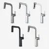 Grifo extraíble de latón en blanco lechoso para agua caliente y fría, grifo de baño ajustable para uso doméstico en color gris plomo para lavabo y fregadero