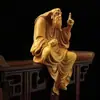 Madera de Ciprés de Acantilado Taihang Laozi Predicando Un Dedo Cuestiona al Mundo Bodhidharma Adorno Artesanía Mascota de Té Estatua de Buda Figura 10cm