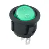 Interruptor Certificado Coreano Kc Kcd1 Abertura Redonda 20mm 3 Pinos 2 Velocidades Interruptor de Alimentação Iluminado Verde 6A250V